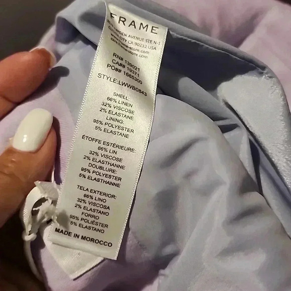 FRAME LINEN BLEND TWILL LILAC MINI SKIRT SIZE 12 - Picture 6 of 6